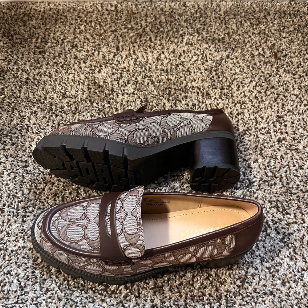 Coach Brown Patterned Platform Loafers - image 3